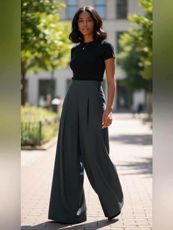 Worthington Pants - Worthington Black Wide Leg Dress Pants High Rise Pleated Size 12